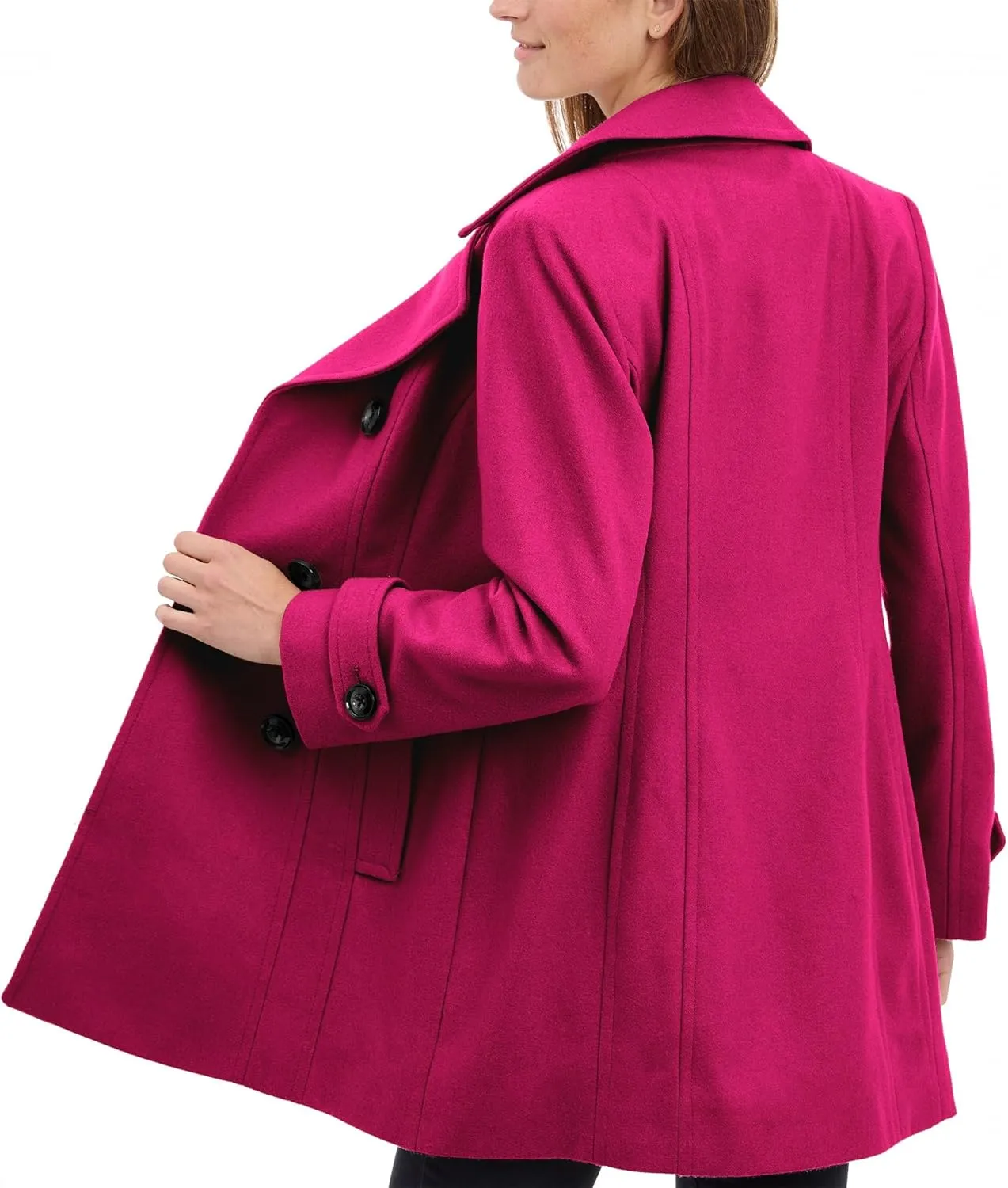 Anne Klein Women's Classic Double Breasted Wool Coat