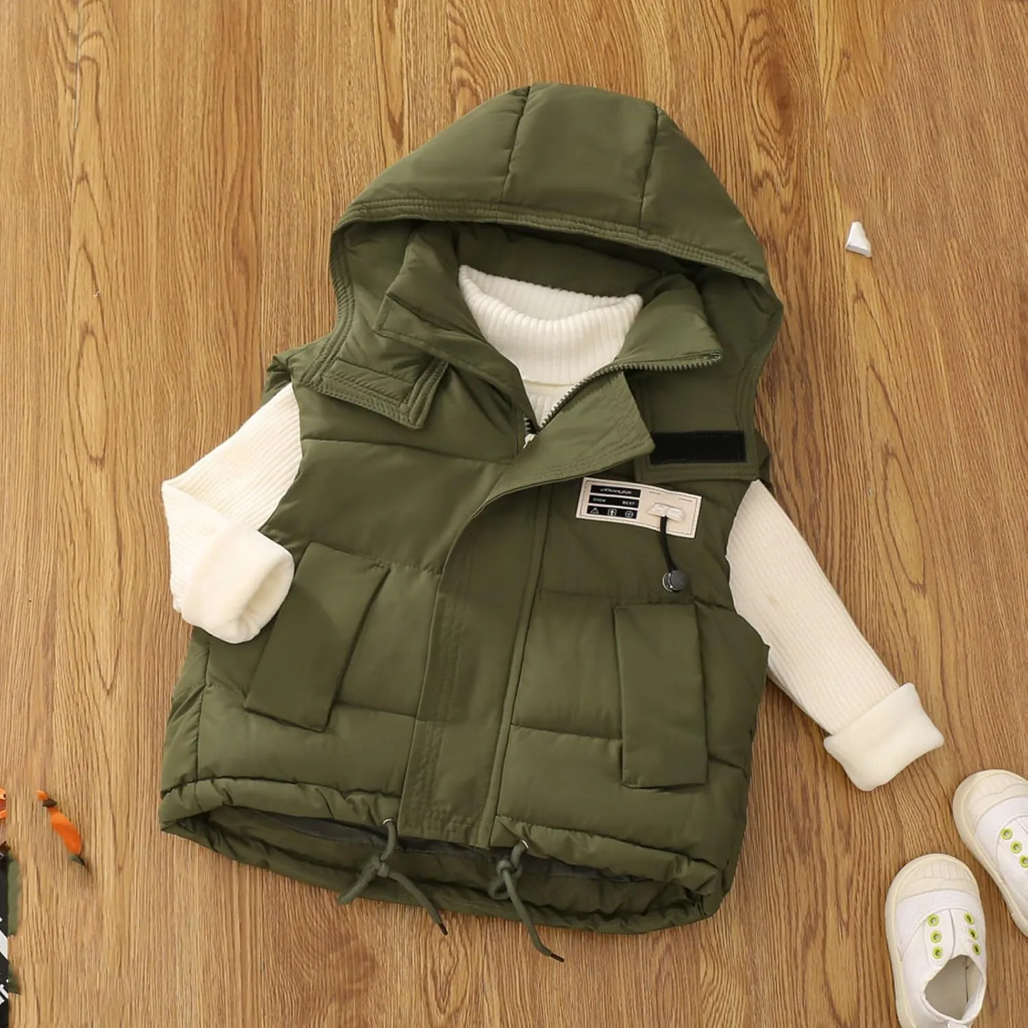 Boys Sleeveless Hooded Quilted Puffer Vest Lightweight Insulated Warm Winter Toddler Durable Casual Wear