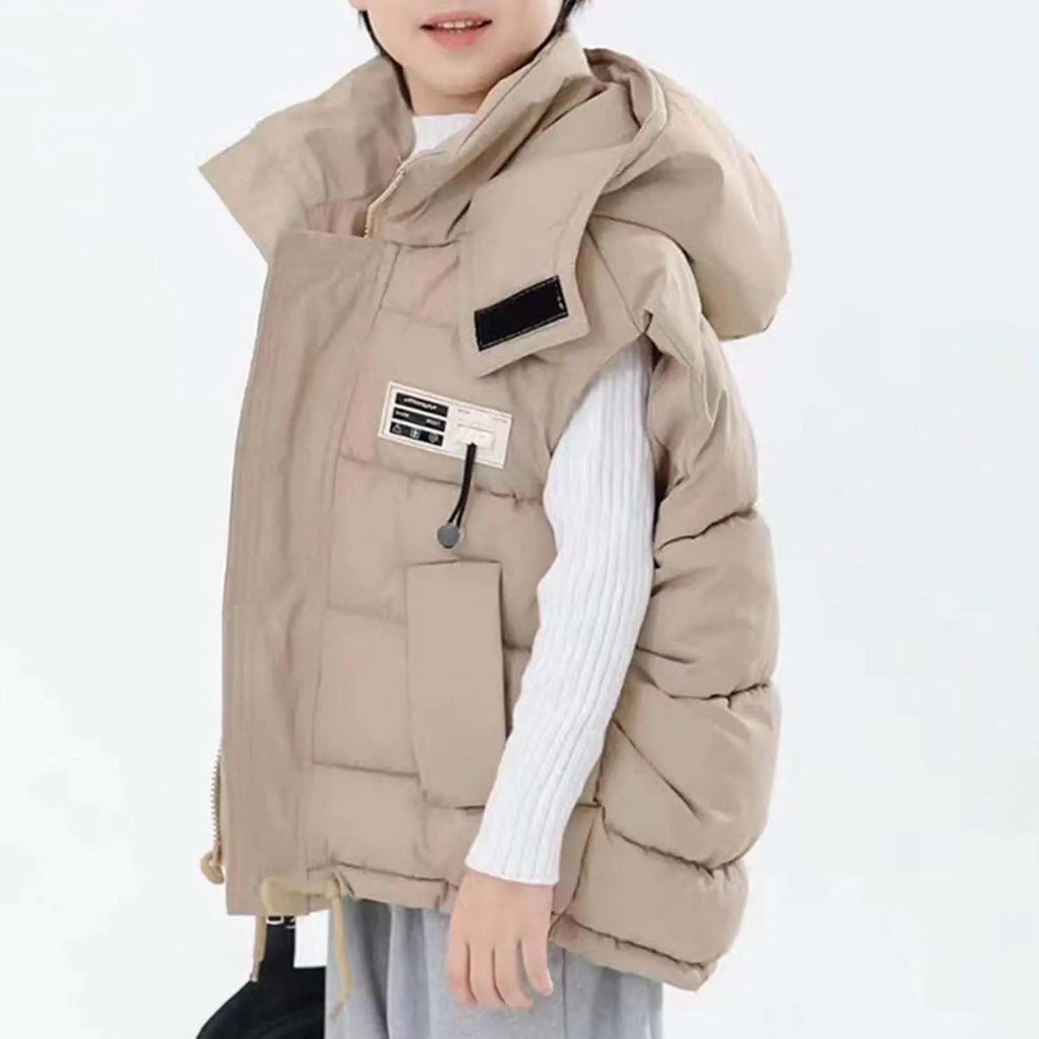 Boys Sleeveless Hooded Quilted Puffer Vest Lightweight Insulated Warm Winter Toddler Durable Casual Wear
