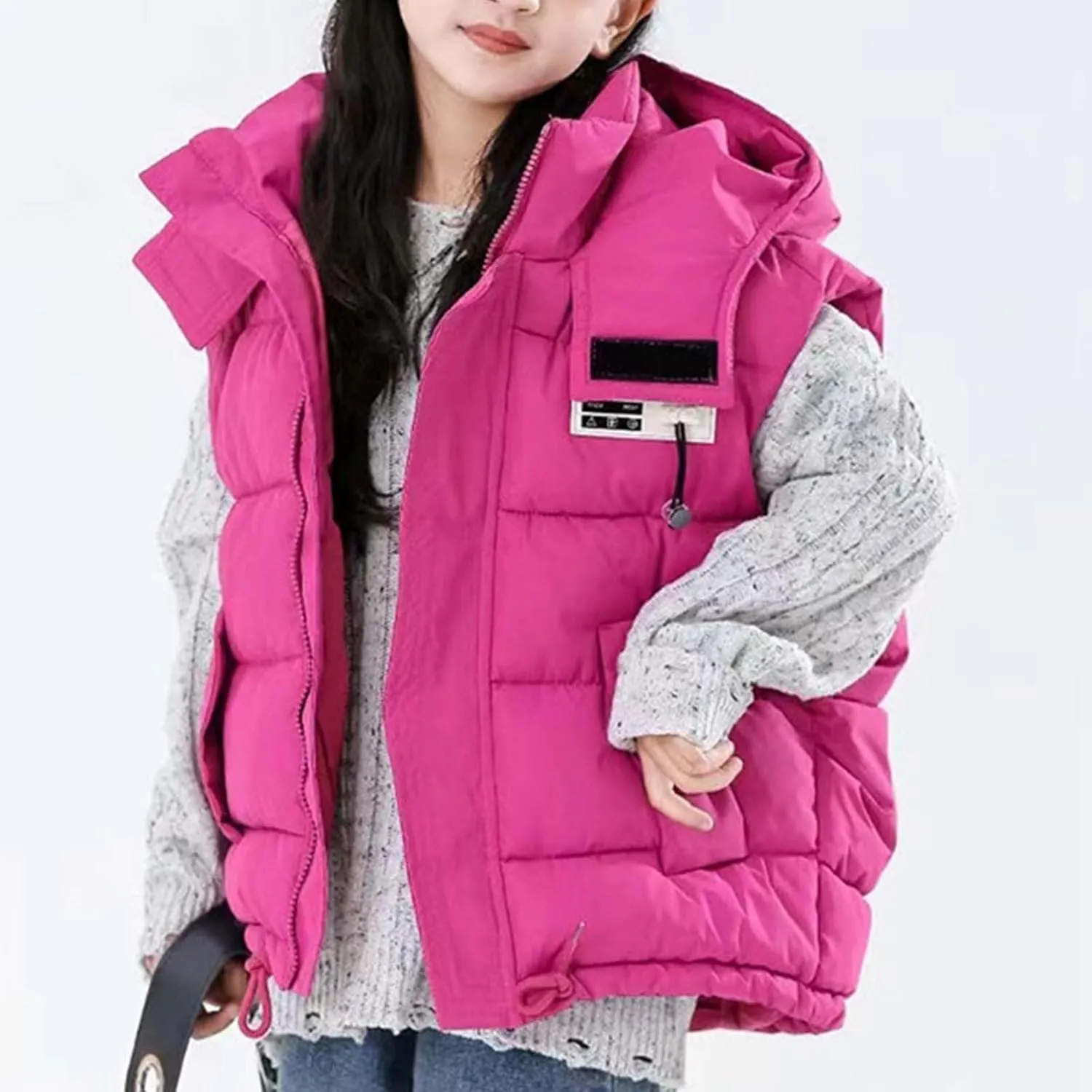 Boys Sleeveless Hooded Quilted Puffer Vest Lightweight Insulated Warm Winter Toddler Durable Casual Wear