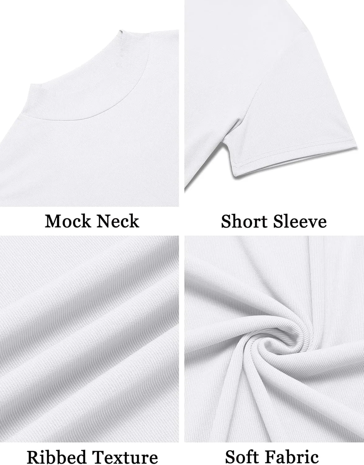 COOFANDY Mens Mock Turtleneck Shirts Short Sleeve Casual Basic T-Shirts Ribbed Solid Pullover Tops