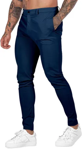 CRNTCEM Skinny Leg Golf Pants for Men Slim Fit Stretch Business Work Trousers Anckle Outdoor Casual Sports Chino Suit Pants