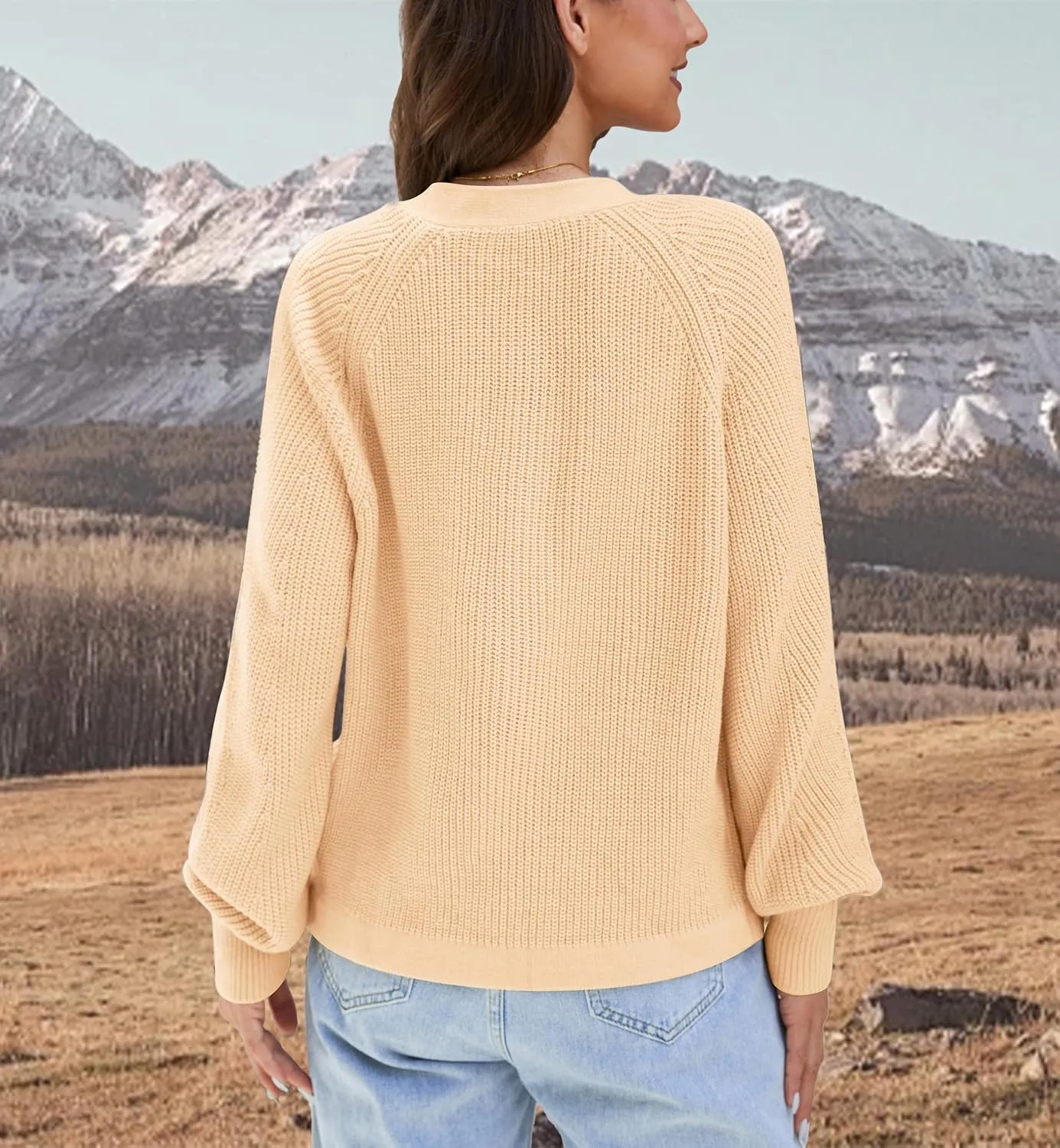 Cropped Cardigan Sweaters for Women Trendy Chunky Cable Knit Soft Cute Loose Sweaters Coats for Casual