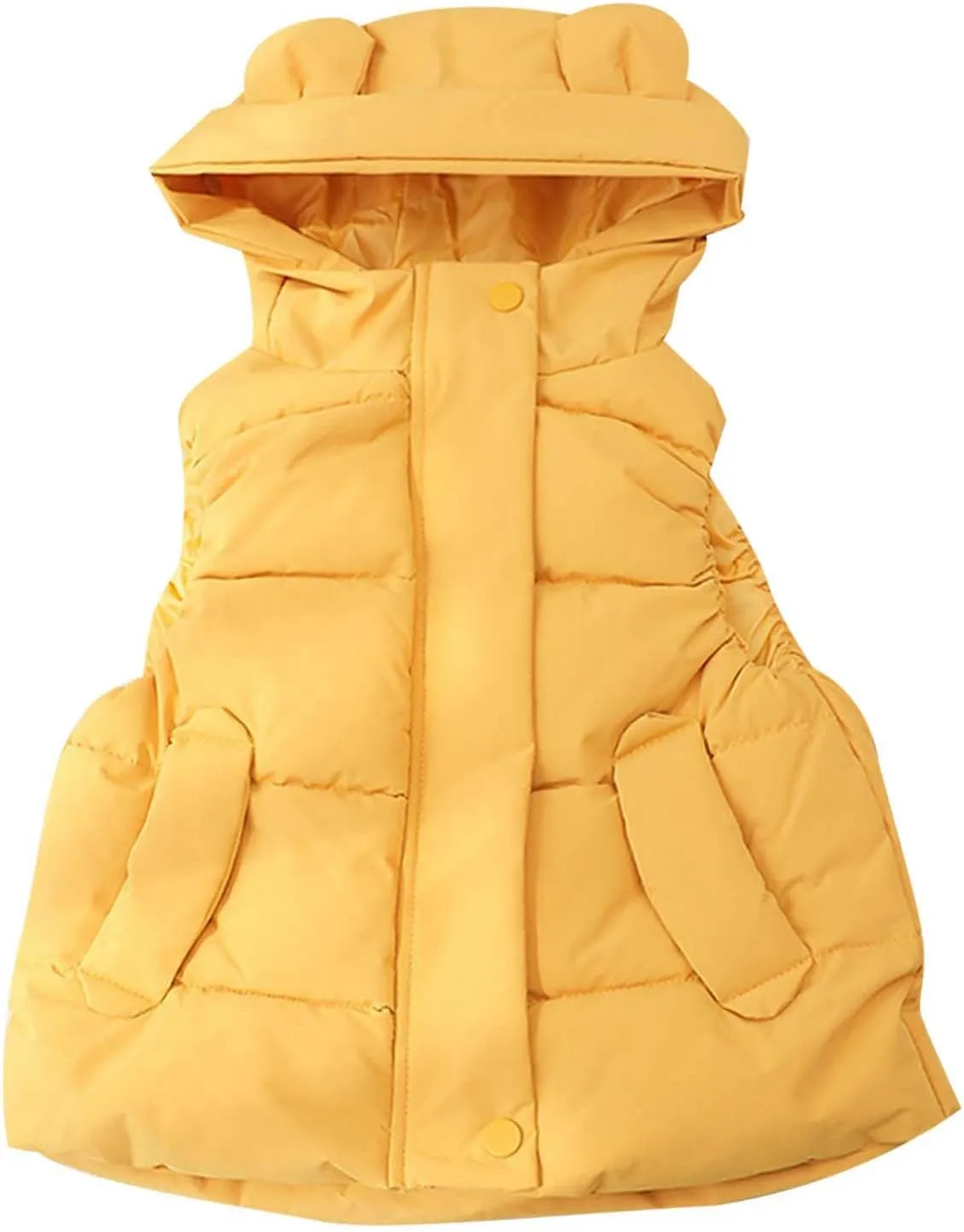 Girls Quilted Hooded Sleeveless Winter Puffer Jacket Warm Lightweight Toddler Comfortable Durable Insulated Outerwear