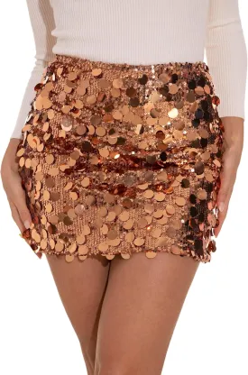 GUANYY Sequin Skirt for Women-Stretchy Bodycon Night Out Party Shine Sparkly Mini Skirts