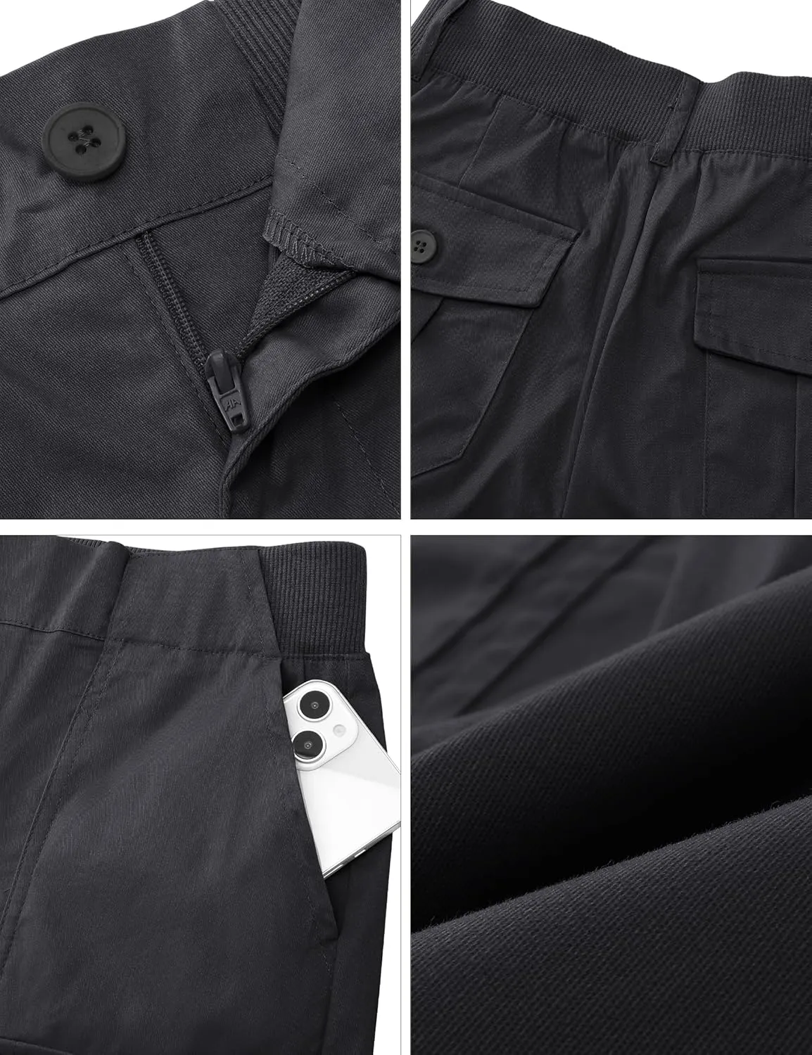 luvamia Cargo Shorts for Women Casual Summer High Waisted Chino Shorts Ribbed Elastic Waist Utility Pockets Comfy Shorts