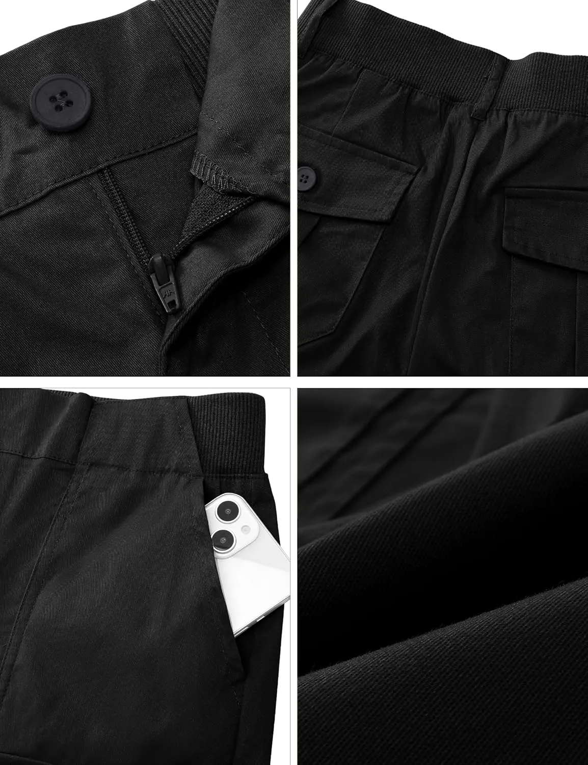 luvamia Cargo Shorts for Women Casual Summer High Waisted Chino Shorts Ribbed Elastic Waist Utility Pockets Comfy Shorts