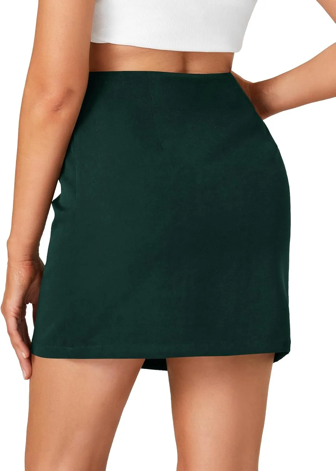 LYANER Women's High Waist Slim Fit Zipper Basic Short Bodycon Pencil Mini Skirt