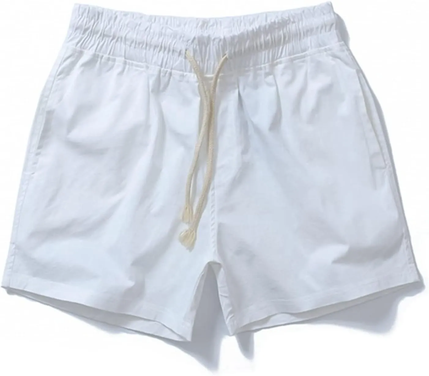 Mens Shorts 5 Inch Inseam Chino Cotton Casual Stretch Slim Fit Elastic Waist Jogger Workout Shorts with Pockets