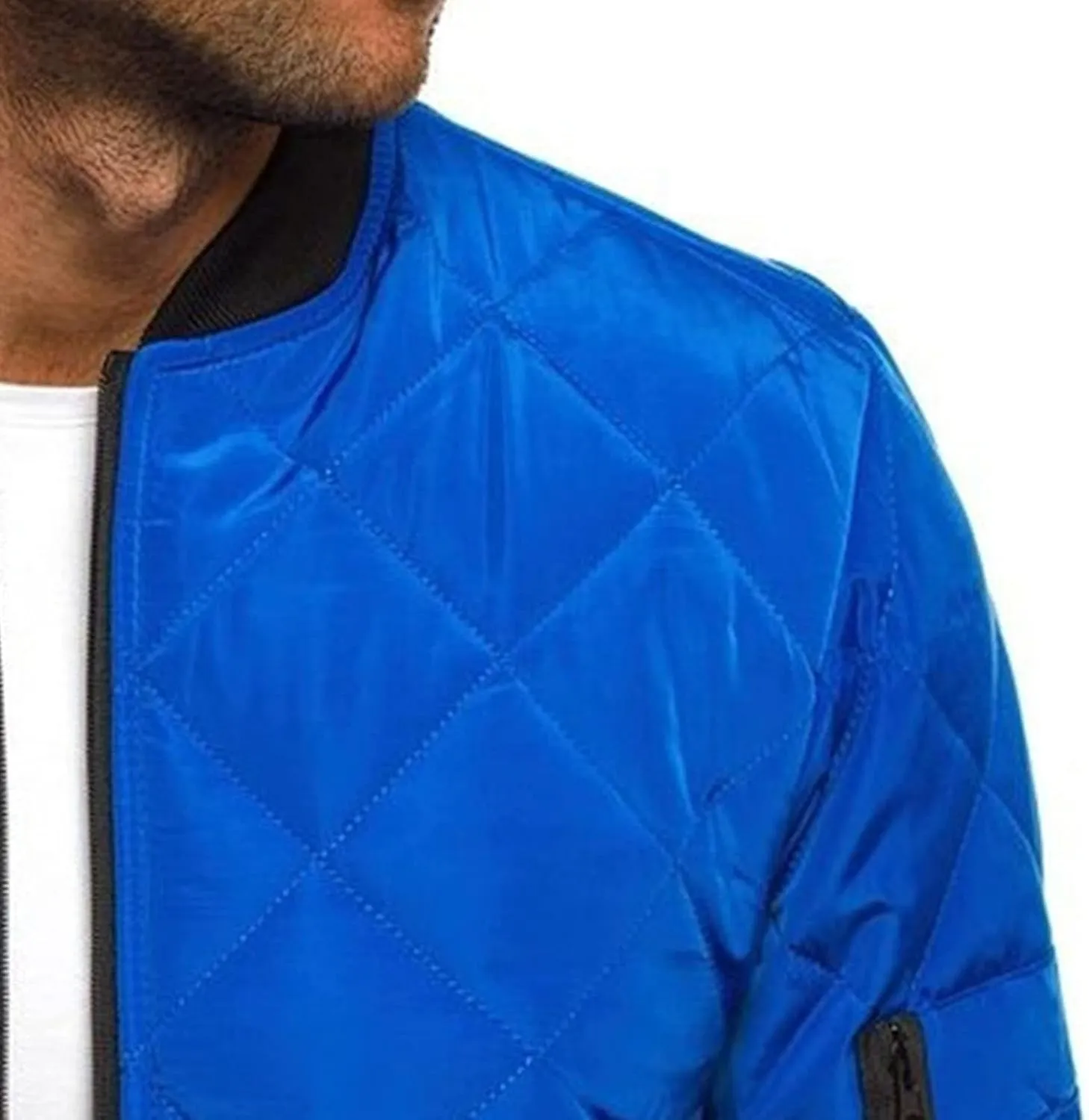 Men's Winter Baseball Jacket Male Warm Diamond Quilted Bomber Jacket Men Casual Thicken Pilot Padded Coats