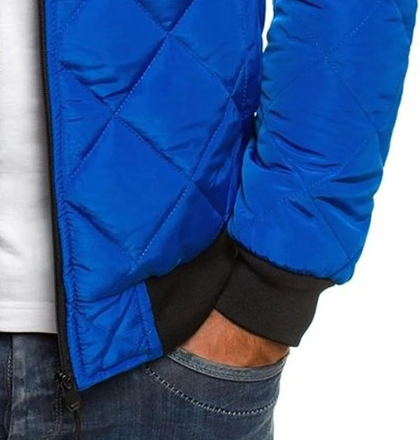 Men's Winter Baseball Jacket Male Warm Diamond Quilted Bomber Jacket Men Casual Thicken Pilot Padded Coats