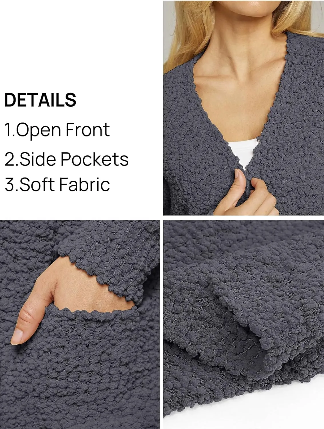 MEROKEETY Women's Long Sleeve Soft Chunky Knit Sweater Open Front Cardigans Outwear Coat