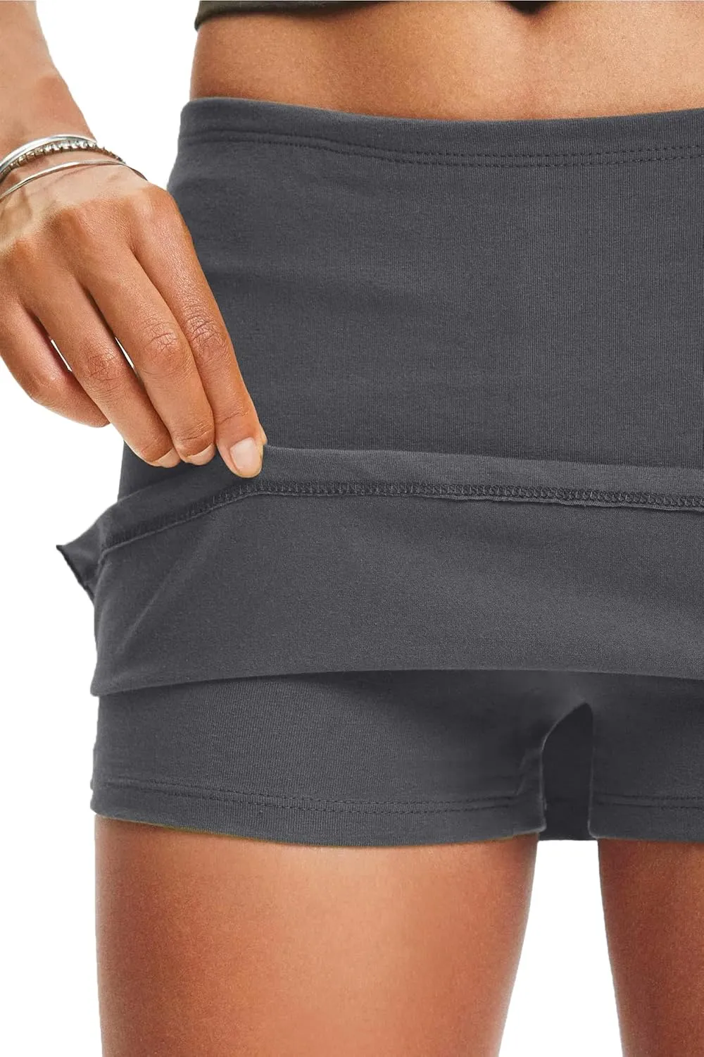 NIMIN Mini Skirts Skorts for Women Mid Waisted Stretch Summer Skorts Sexy Split Pencil Bodycon Skirts with Shorts Underneath