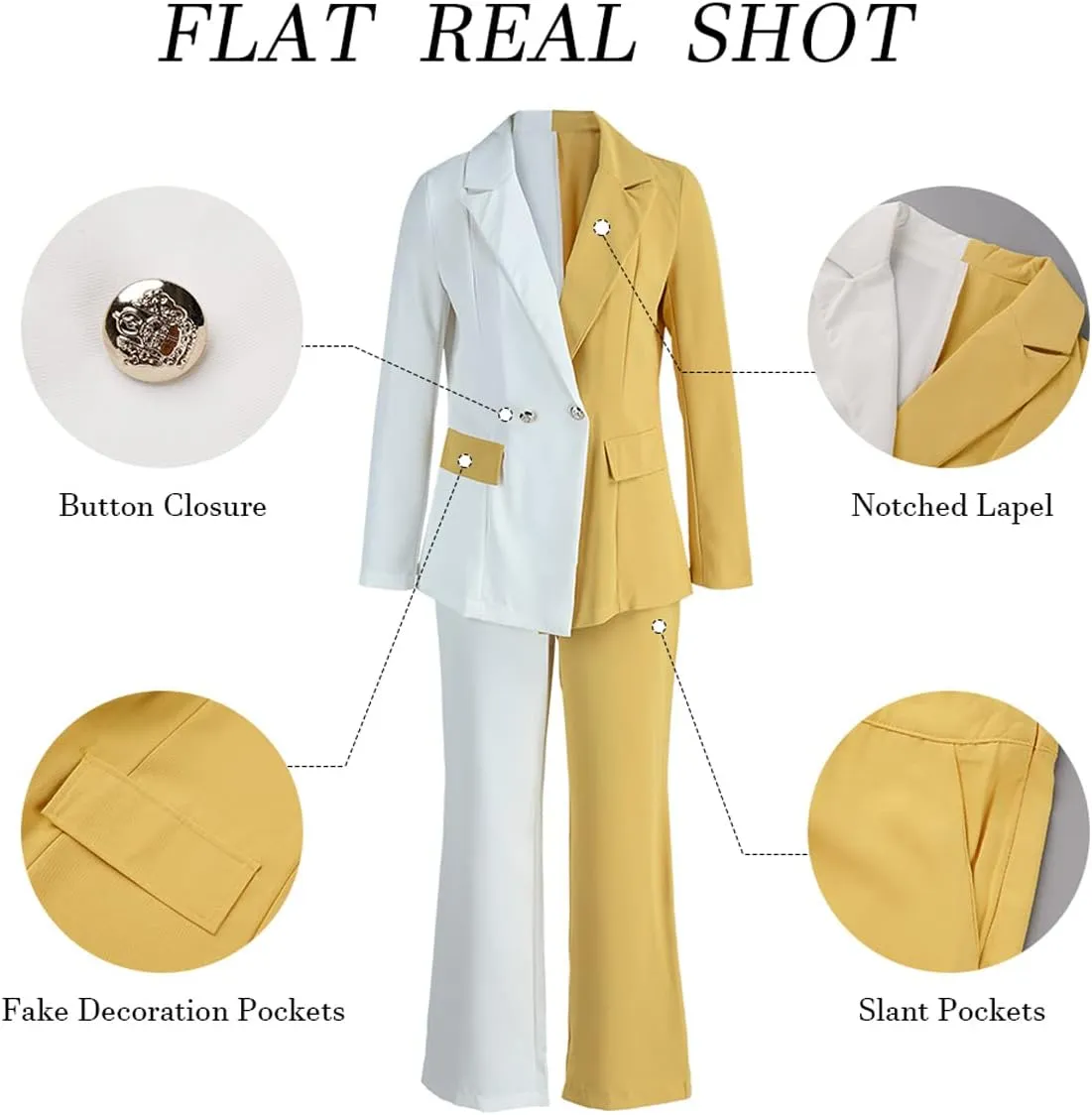 PinkPatty Women's Business Casual Outfits Lightweight Blazer Jacket and Wide Leg Pants Suit Set