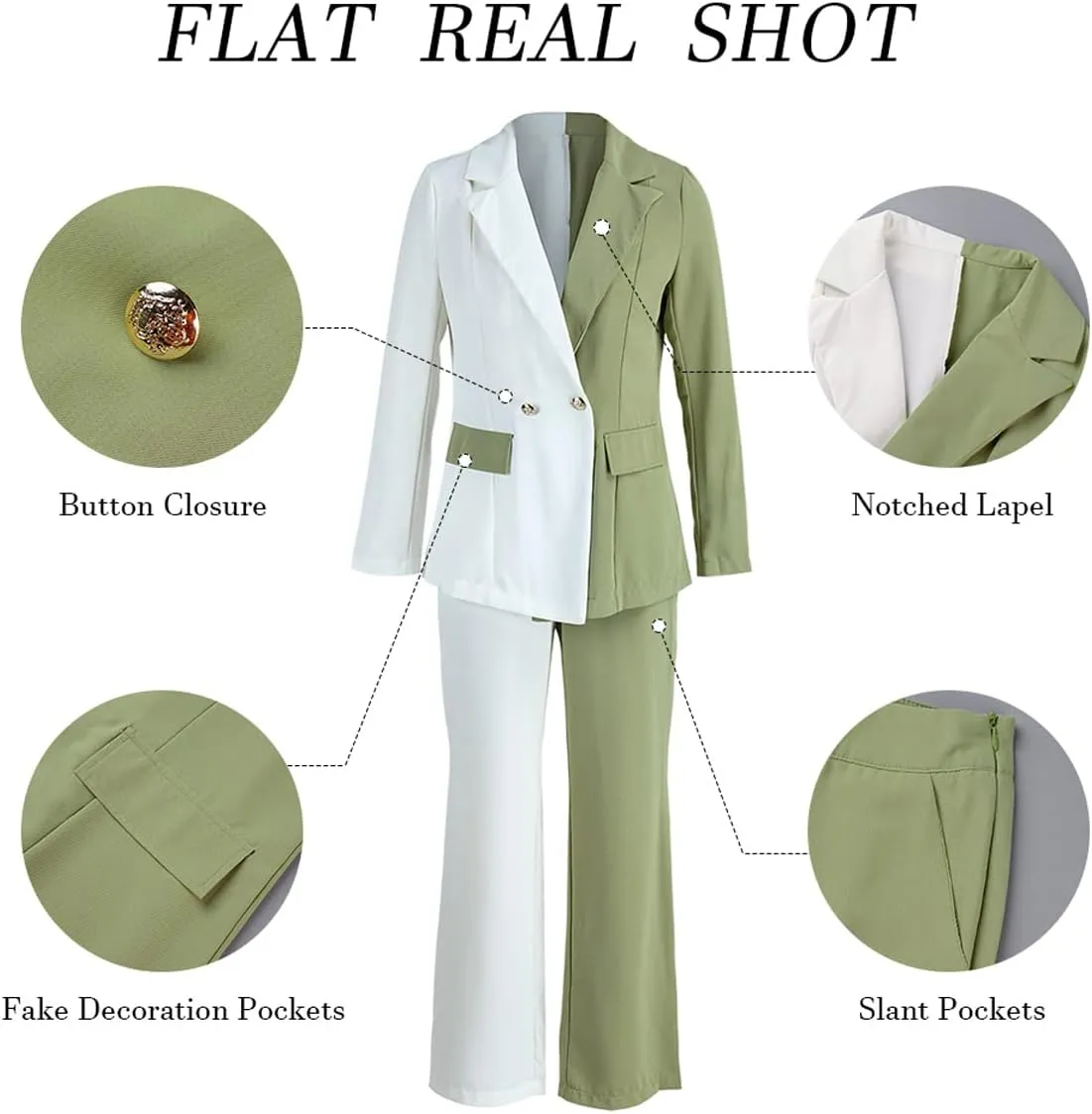 PinkPatty Women's Business Casual Outfits Lightweight Blazer Jacket and Wide Leg Pants Suit Set