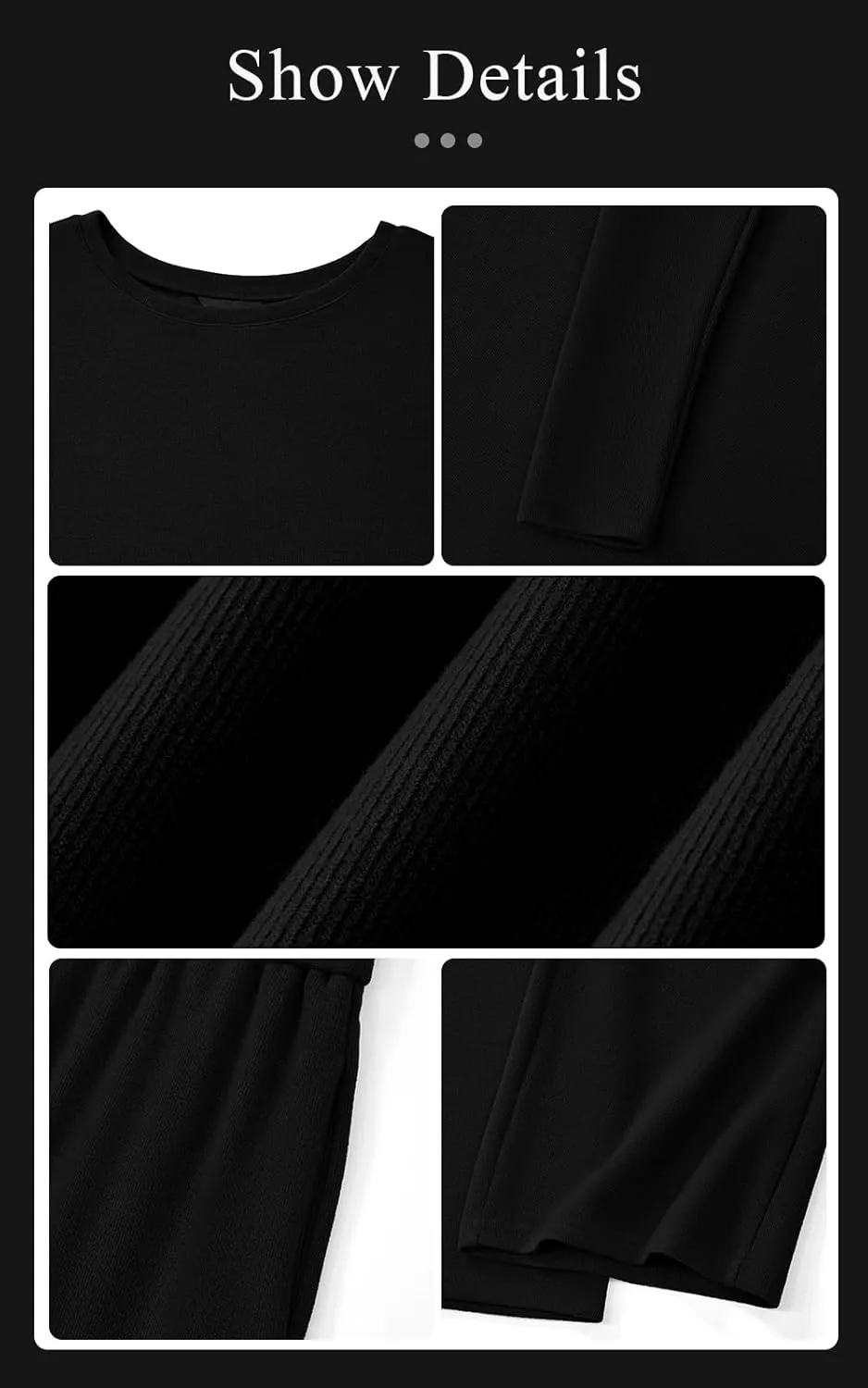 PRETTYGARDEN Womens Fall Fashion 2025 Two Piece Outfits Ribbed Long Sleeve Off Shoulder Tops and Wide Leg Pants with Pockets