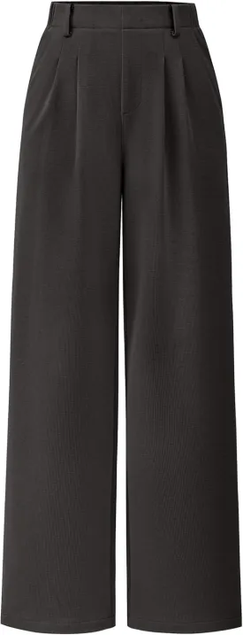 PRETTYGARDEN Women's Wide Leg Dress Pants Dressy Casual High Elastic Waisted Work Office Trousers Palazzo Pants