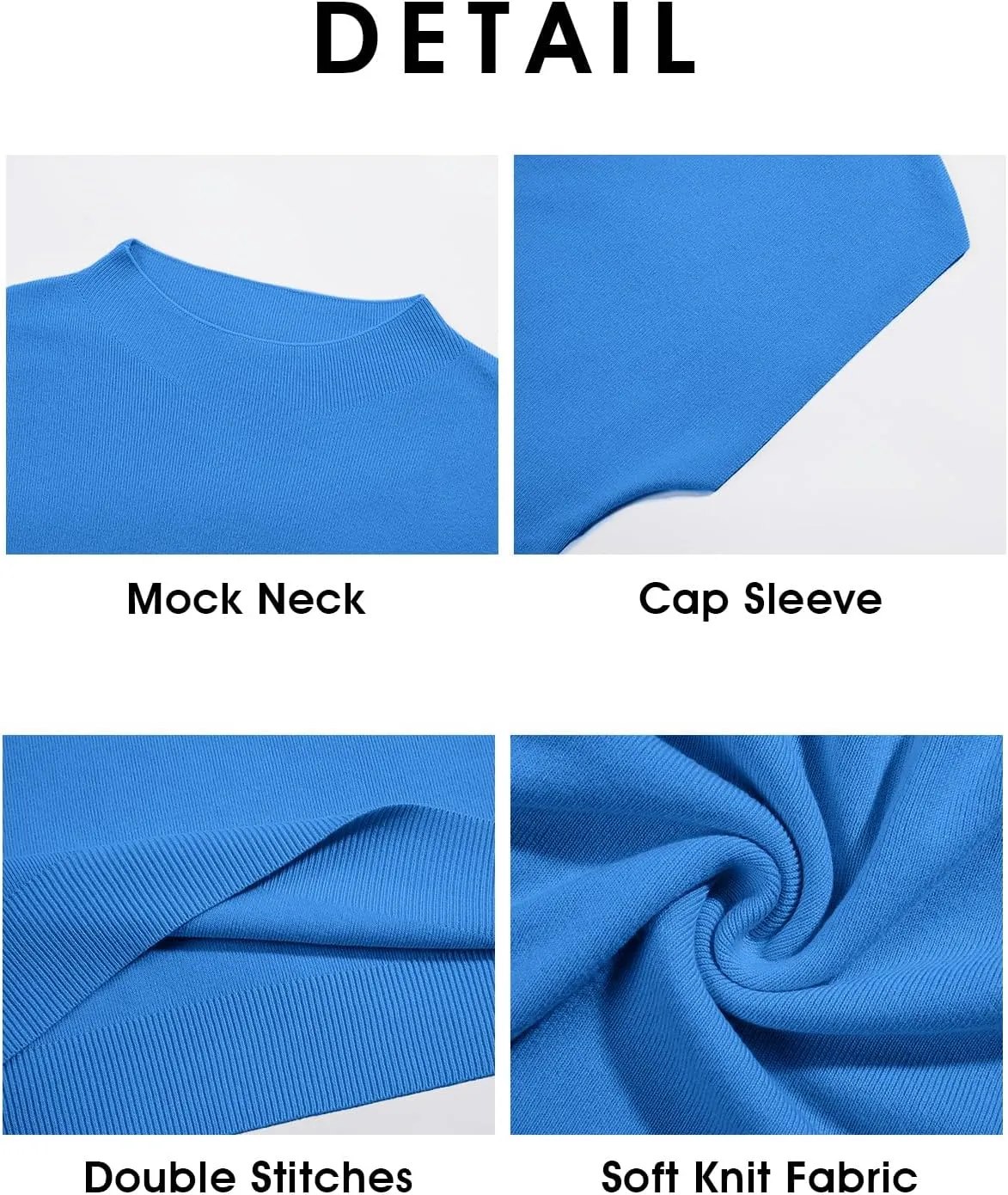 Saodimallsu Womens Short Sleeve Sweater Mock Neck Summer Casual Basic Knit Slim Fitted Pullover Tops Shirt