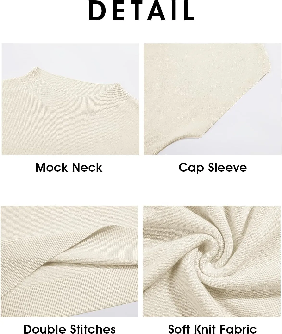 Saodimallsu Womens Short Sleeve Sweater Mock Neck Summer Casual Basic Knit Slim Fitted Pullover Tops Shirt