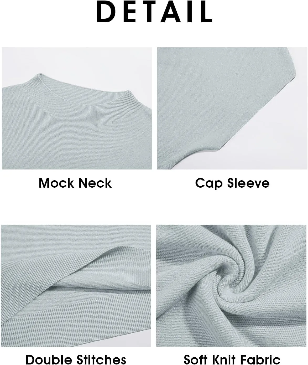 Saodimallsu Womens Short Sleeve Sweater Mock Neck Summer Casual Basic Knit Slim Fitted Pullover Tops Shirt
