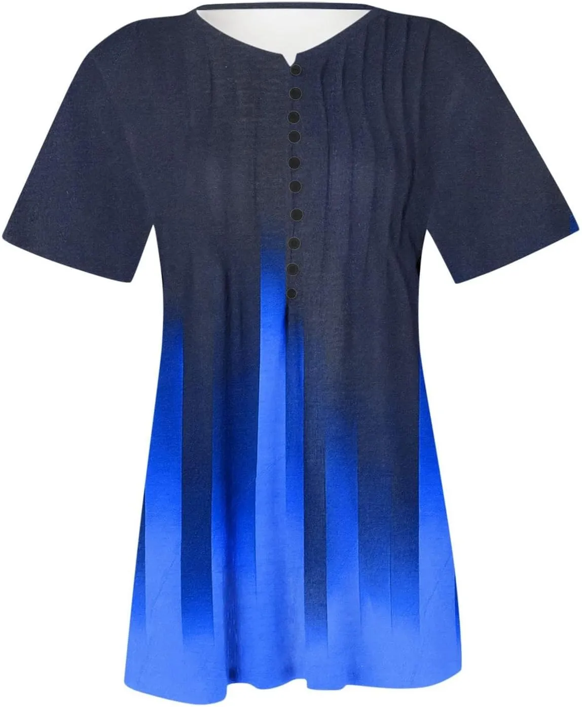 SHAOBGE Summer Tops for Women 2025 Trendy Boho Floral Print Tunic Shirt Short Sleeve Button v Neck Tshirt Casual Loose Blouse