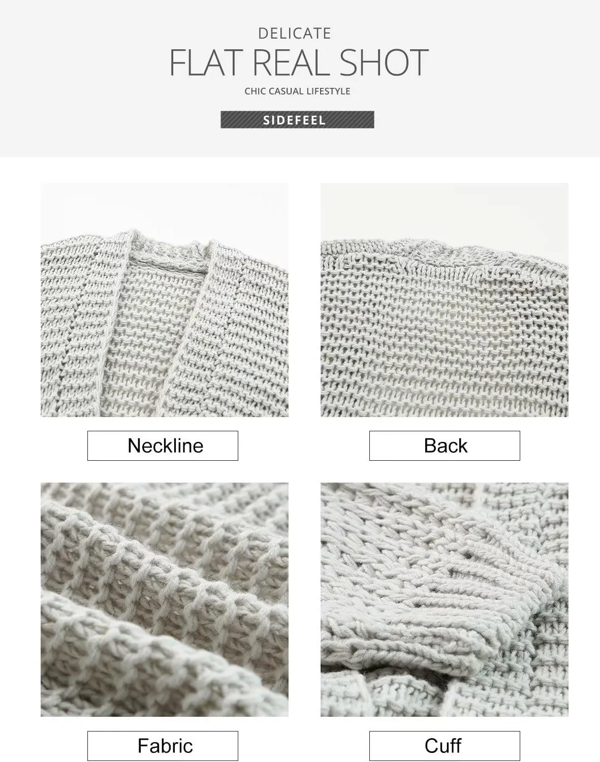 Sidefeel Cardigan for Women Trendy 2024 Open Front Sweater Oversized Lantern Sleeve Chunky Knitted Outwear