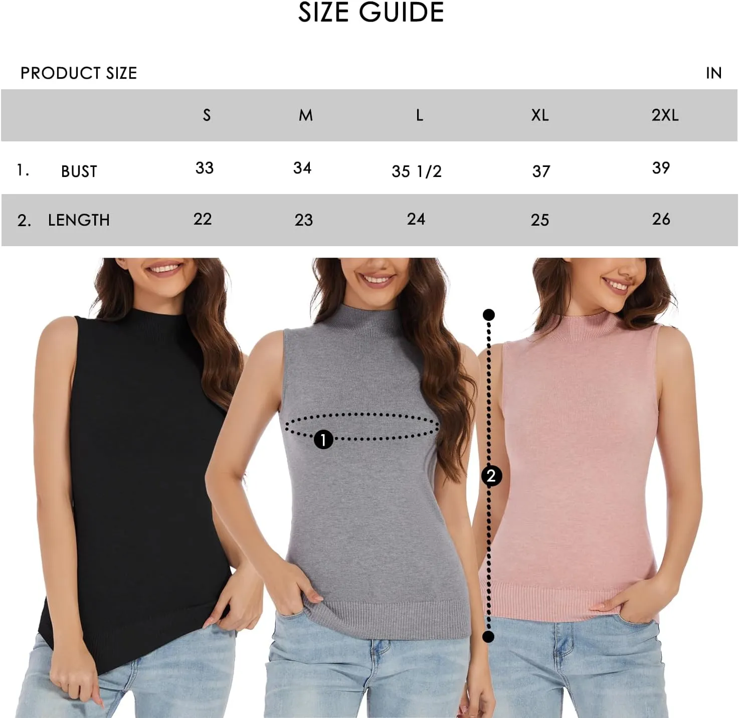 Sleeveless Mock Neck Tops for Women Mock Turtle Neck Vest Tops