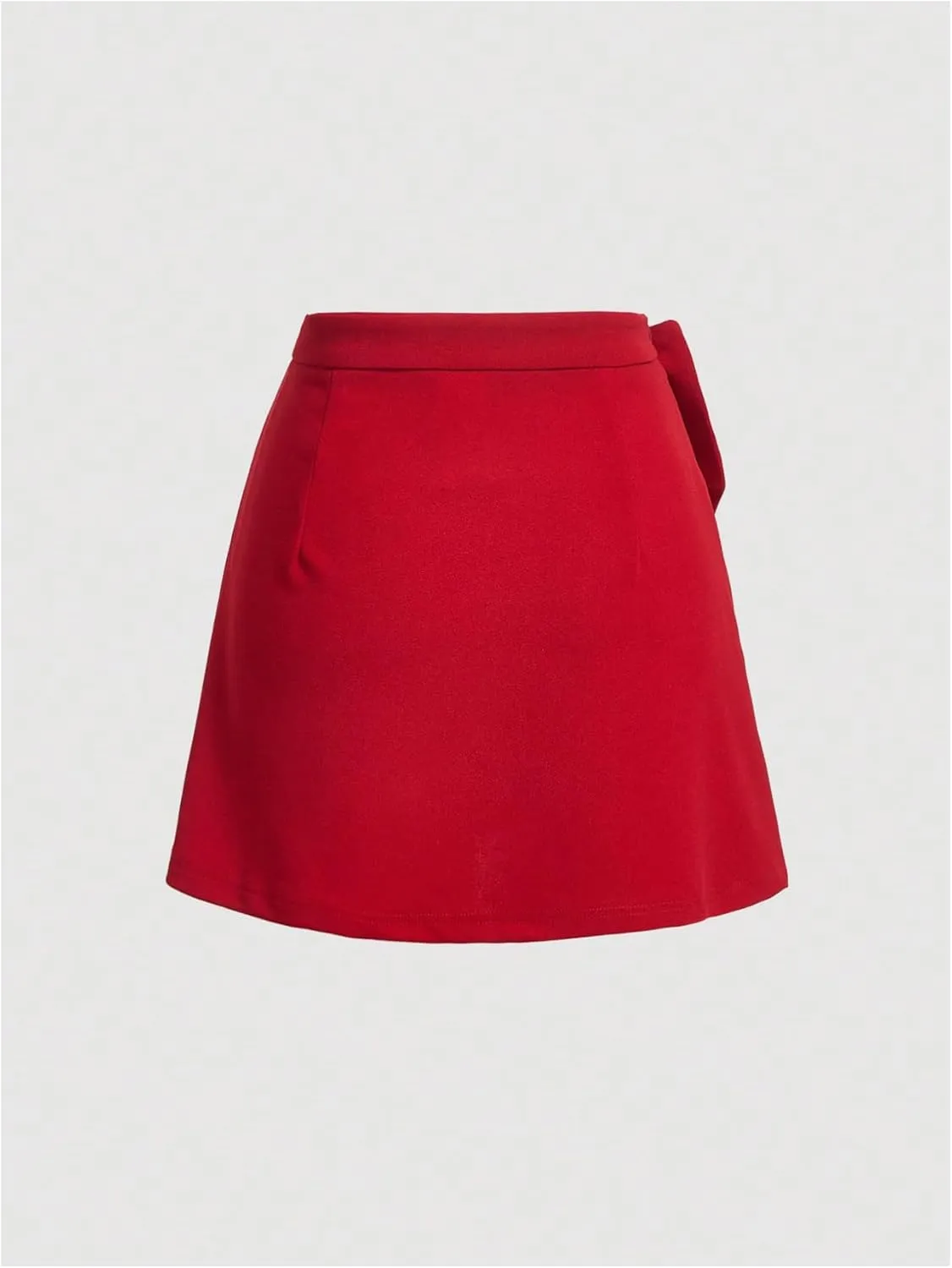 SweatyRocks Women's Bow Front Mini Skirts High Waist Wrap A Line Asymmetrical Short Skirt