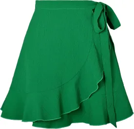 WEEPINLEE Women's Summer High Waisted Ruffle Wrap Tie Knot Short Mini Skirts