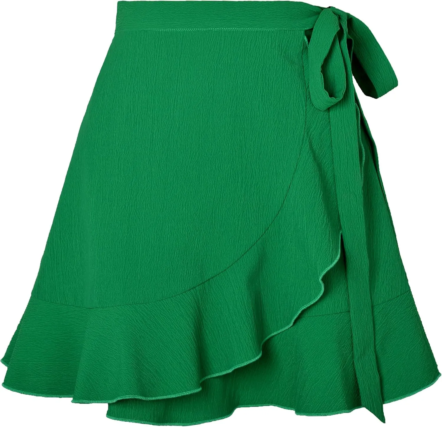 WEEPINLEE Women's Summer High Waisted Ruffle Wrap Tie Knot Short Mini Skirts