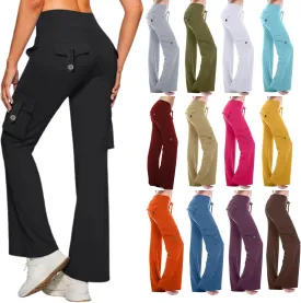 Wide Leg Yoga Pants Trouser Style Women Bootcut Flare Leggings High Waisted Workout Casual Plus Size Cargo Yoga Pant