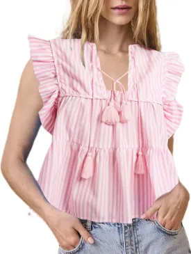 Women Boho Tie Front Peplum Top Floral Print Flowy Fringe Shirt Square Neck Ruffle Tank Top Going Out Blouse Tops