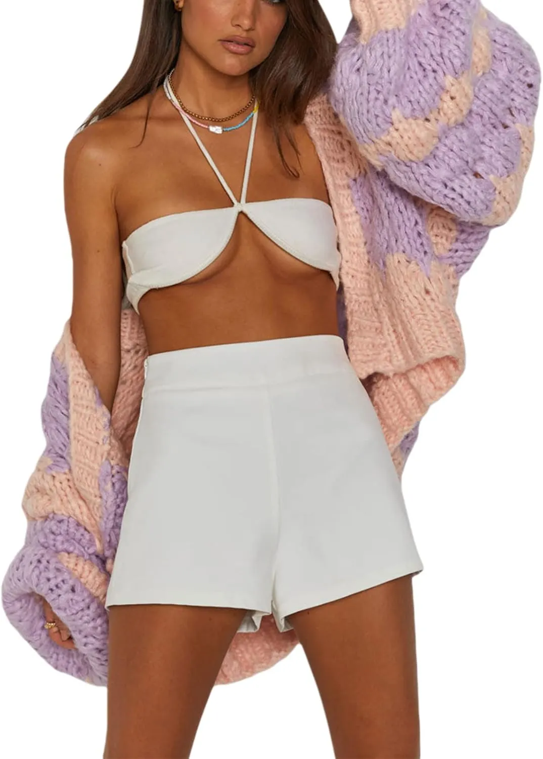 Women Y2k Cable Knit Chunky Cardigan Open Front Long Balloon Sleeve Sweater Oversized Jumper Aesthetic Knitwear