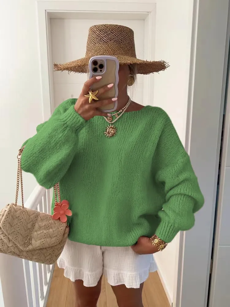 Women's Cardigan Sweaters Open Front Button Down Long Sleeve V Neck Loose Knit Sweater Tops