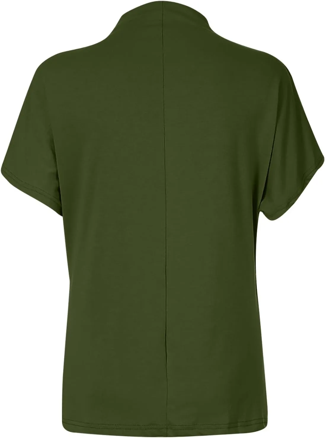 Women's Casual Loose Mock Neck Batwing Sleeve Tops,2025 Summer Solid Business Work Shirts Elegant Teacher Blouse