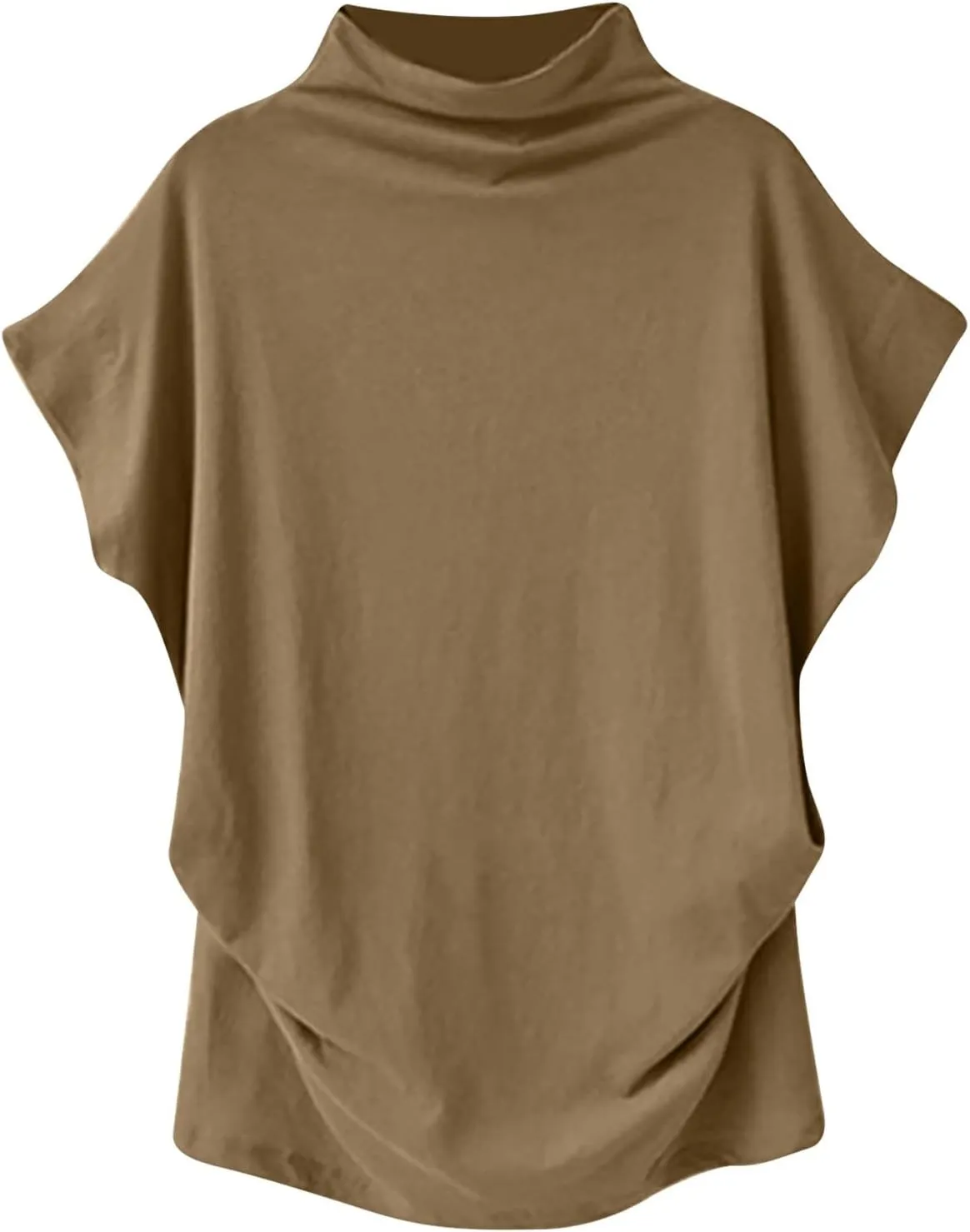 Women's Casual Loose Mock Neck Batwing Sleeve Tops,2025 Summer Solid Business Work Shirts Elegant Teacher Blouse