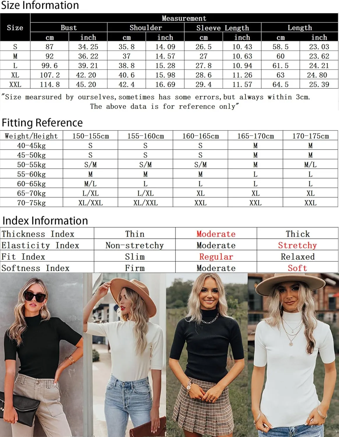 Womens Mock Neck Tops Dressy Casual Half Short Sleeve Mock Turtleneck Shirts Basic Tee Tops Blouse