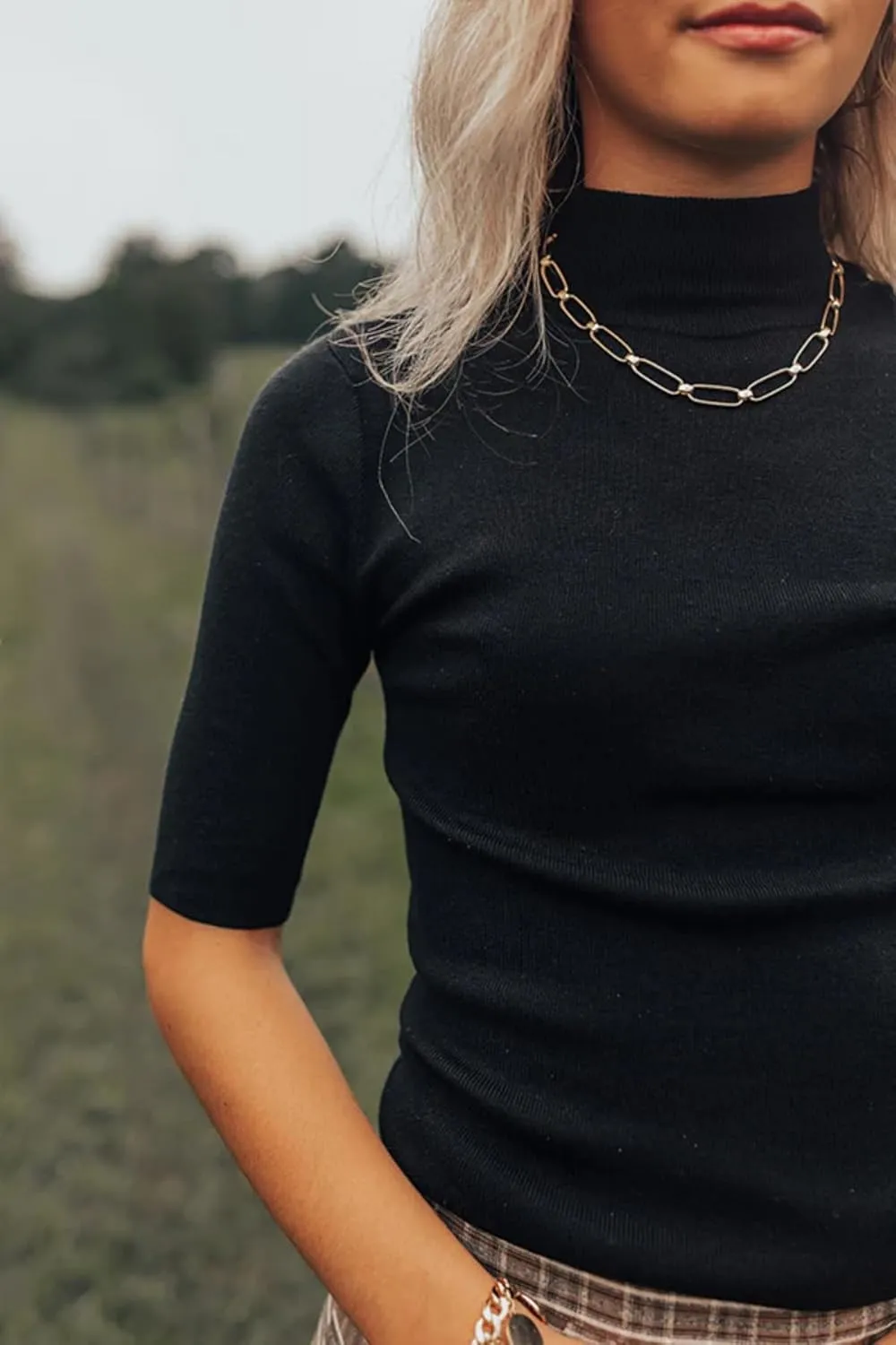 Women's Short Sleeve Sweaters Dressy Casual Mock Turtleneck Shirt Highly Stretchy Ribbed Knit Fitted Top Blouse