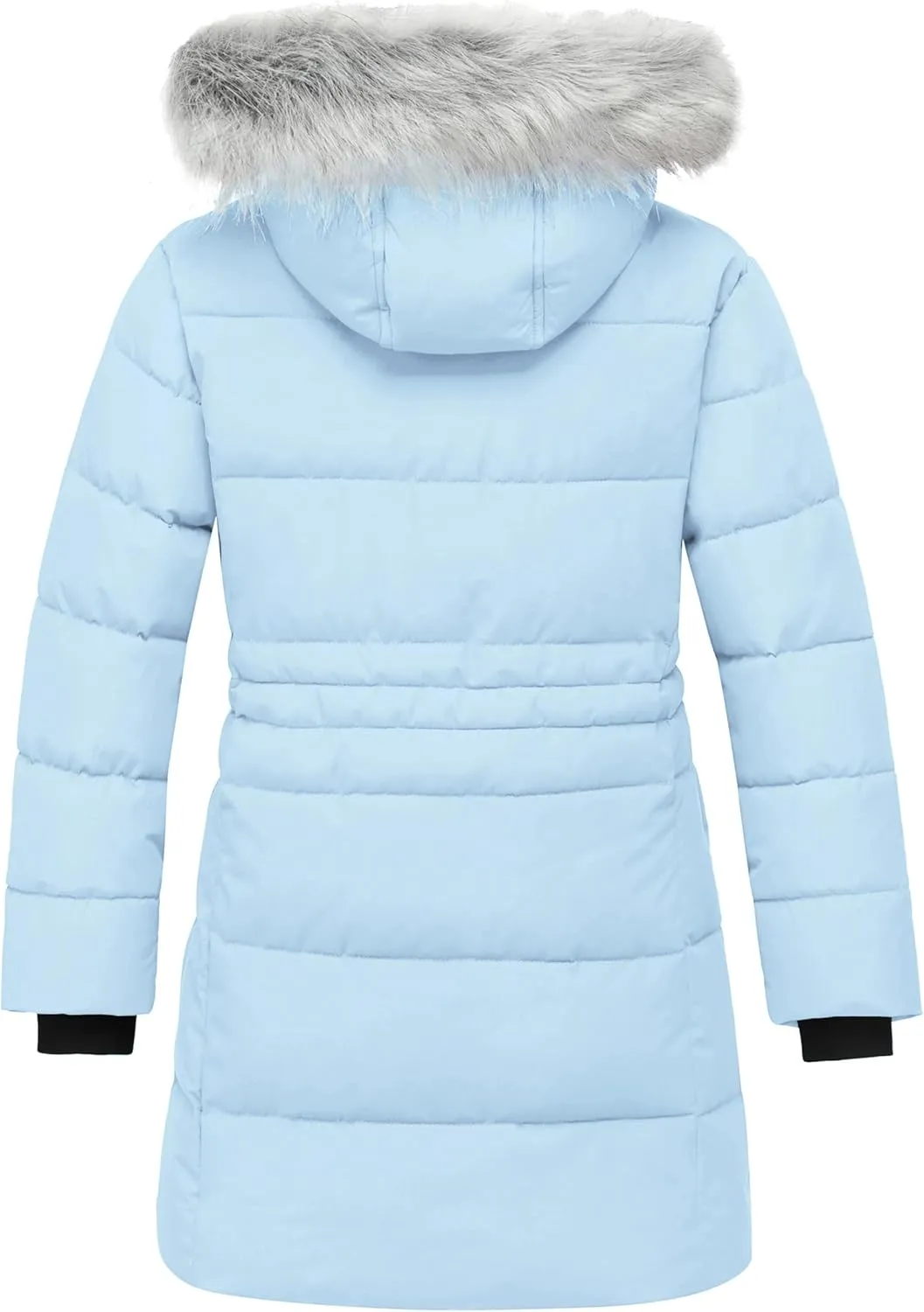 ZSHOW Girls' Winter Coat Long Hooded Parka Soft Fleece Puffer Jacket with Removable Hood