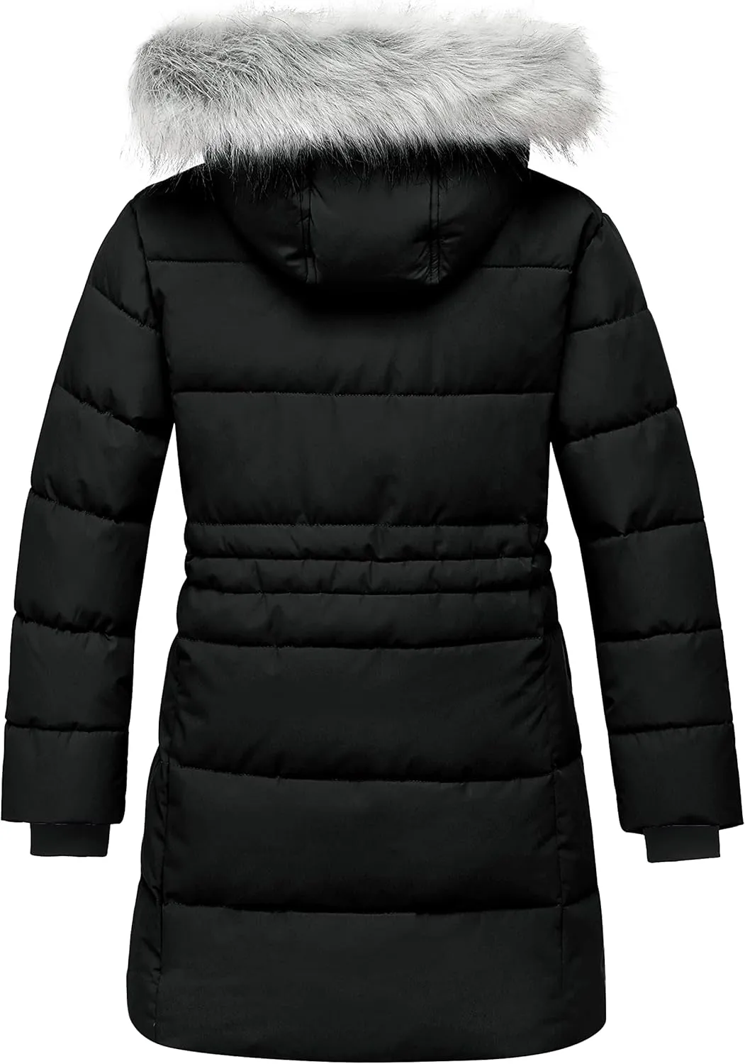ZSHOW Girls' Winter Coat Long Hooded Parka Soft Fleece Puffer Jacket with Removable Hood