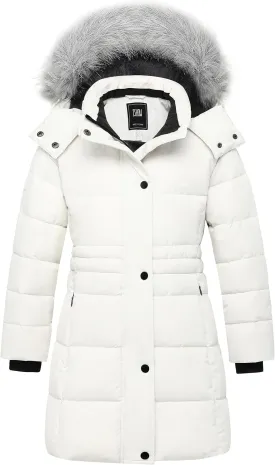 ZSHOW Girls' Winter Coat Long Hooded Parka Soft Fleece Puffer Jacket with Removable Hood